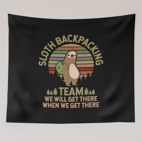 Artikelvorschau, Retro Faultier Backpacking Team entworfen und verkauft von EstelleStar.