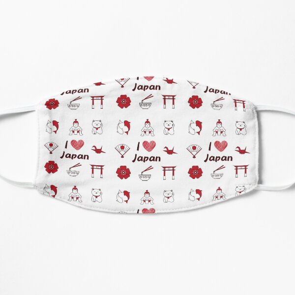 I love Japan (red) Flat Mask