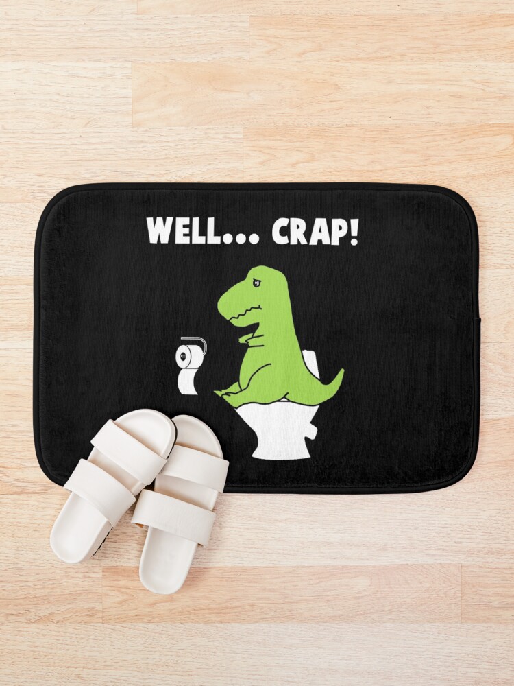 Alternate view of Well... Crap! T-Rex struggle Bath Mat