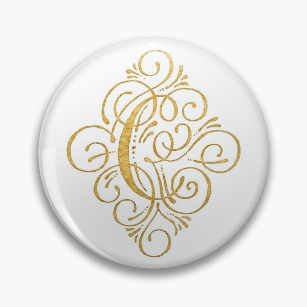 Item preview, Monogram C Calligraphy Gold designed and sold by junkydotcom.