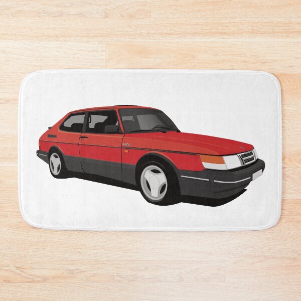 Item preview, Red Saab 900 Turbo 16 Aero illustration designed and sold by knappidesign.