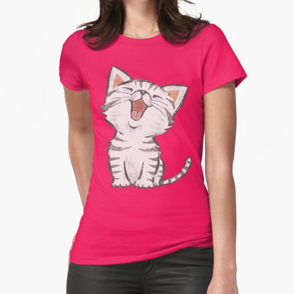 American Shorthair happy Fitted T-Shirt