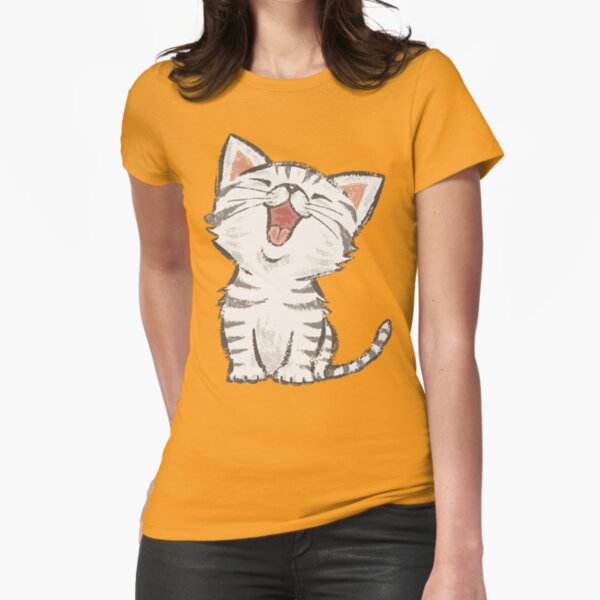 American Shorthair happy Fitted T-Shirt