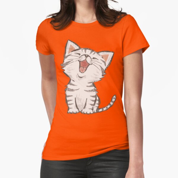 American Shorthair happy Fitted T-Shirt