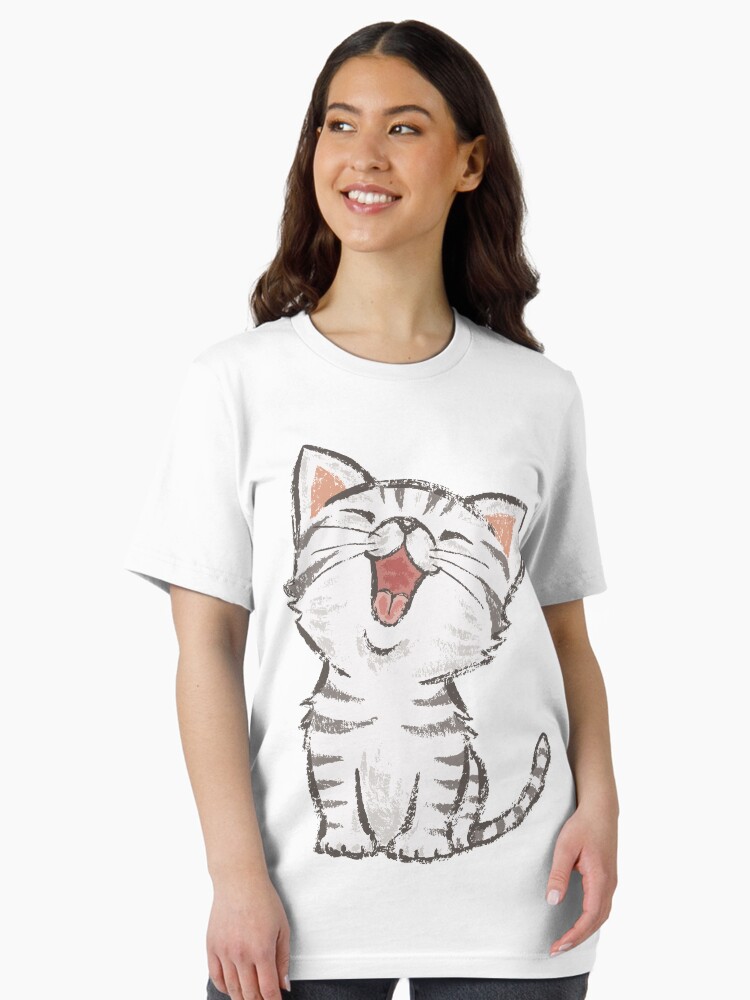 Aperçu 1 sur 7. T-shirt essentiel avec l'œuvre American Shorthair heureux créée et vendue par sanogawa.