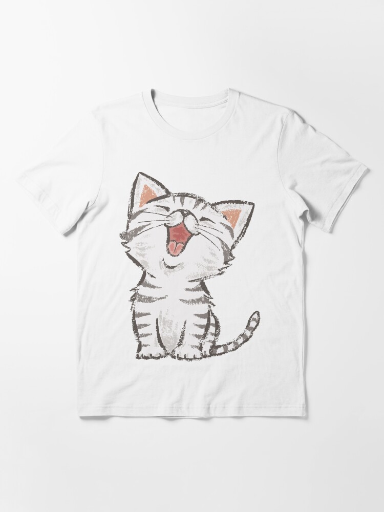 Aperçu 3 sur 7. T-shirt essentiel avec l'œuvre American Shorthair heureux créée et vendue par sanogawa.