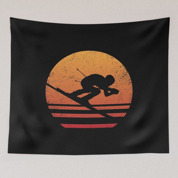 Item preview, Skiing Skier Retro Sunset designed and sold by EstelleStar.