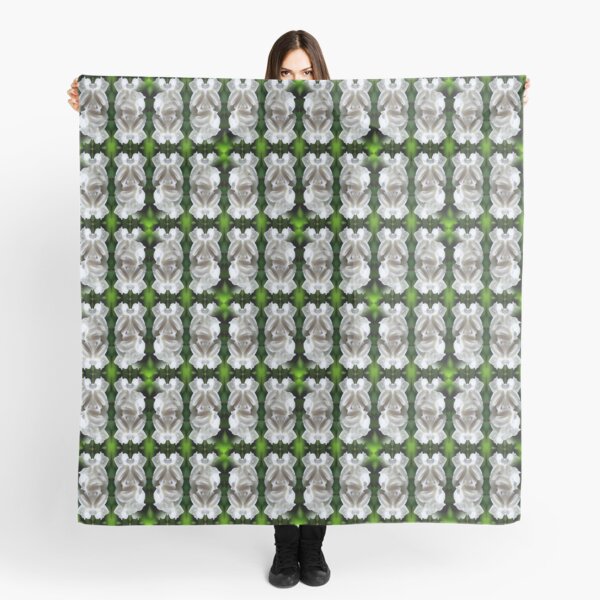 White Rose Abstract Nature Art Scarf