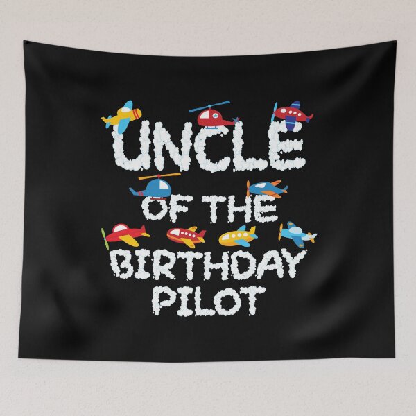 Item preview, Uncle Of The Birthday Pilot Kid Aviator B-day Party print designed and sold by Grabitees.