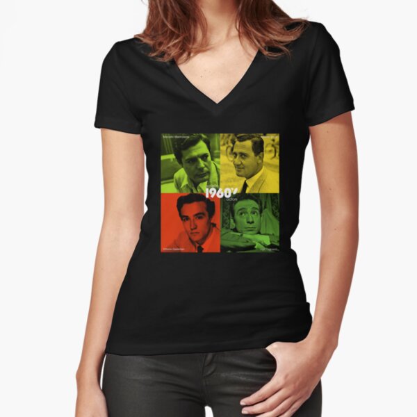 Iconic actors of the 1960s - Italian playboys - quadra color Fitted V-Neck T-Shirt