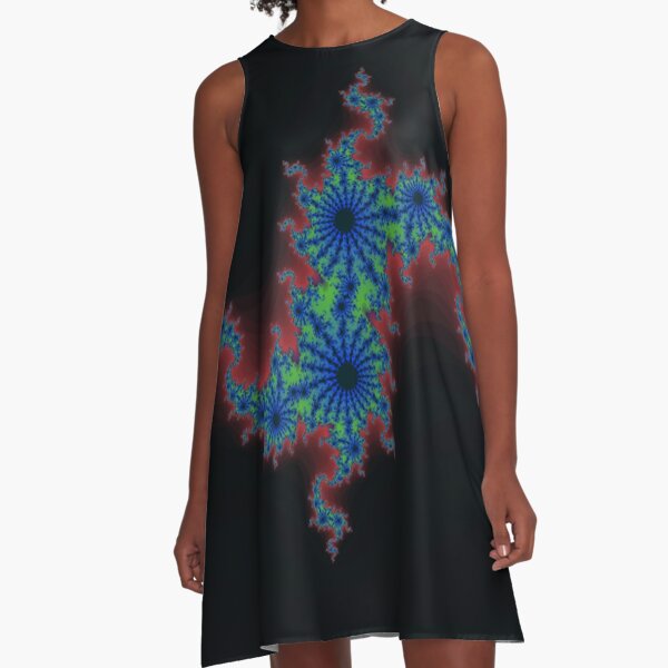 Fractal Art 20 designed and created by (c) Janet Watson Art A-Line Dress