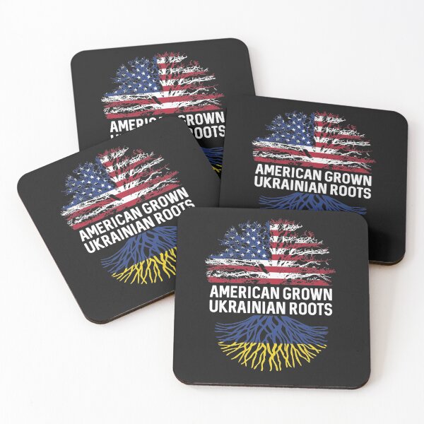 Item preview, American Grown with Ukrainian roots US and Ukraine flag tree  designed and sold by alenaz.