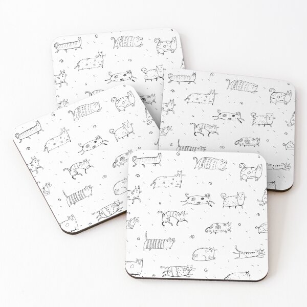 Item preview, Funny Doodle Cats Pattern designed and sold by AnastasiaDesign.