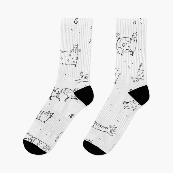 Item preview, Funny Doodle Cats Pattern designed and sold by AnastasiaDesign.