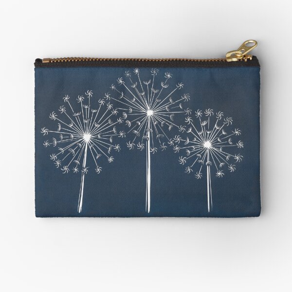 Dandelion clock linocut Zipper Pouch