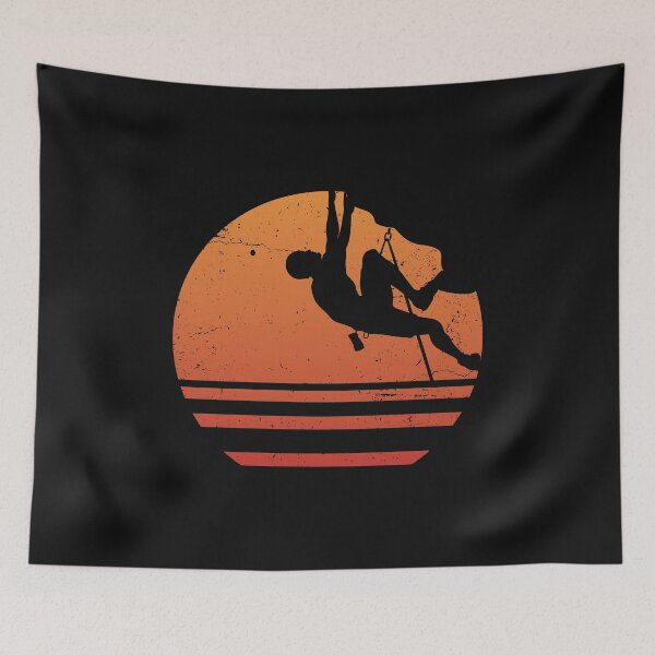 Item preview, Rock Climbing Climber Retro Sunset designed and sold by EstelleStar.