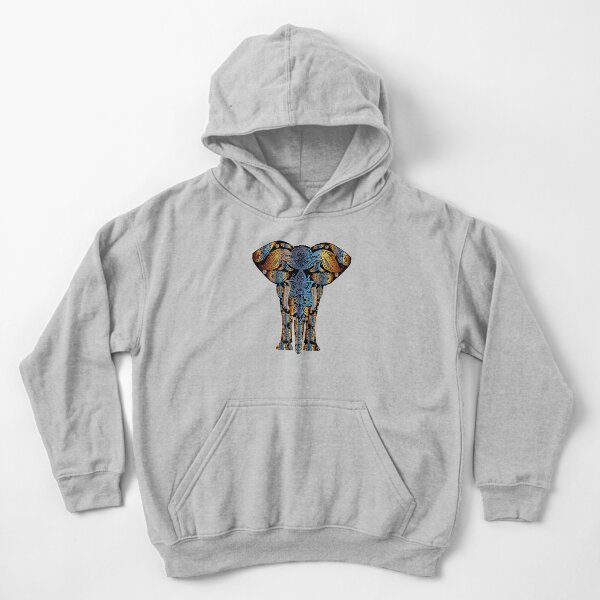 Elephant Color Tattoo Kids Pullover Hoodie