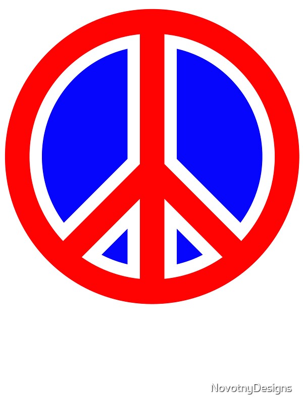 "Red, White, and Blue Peace Sign" Stickers by NovotnyDesigns Redbubble
