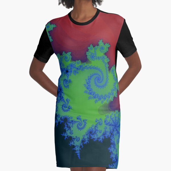 Fractal Art 18 designed and created by (c) Janet Watson Art Graphic T-Shirt Dress