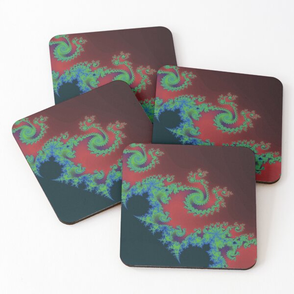 Fractal Art 17 designed and created by (c) Janet Watson Art Coasters (Set of 4)