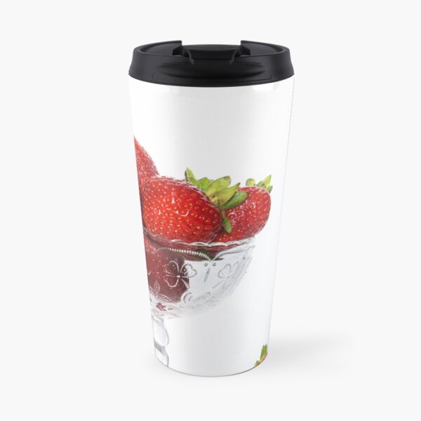 Fresh strawberries in the bowl Travel Mug