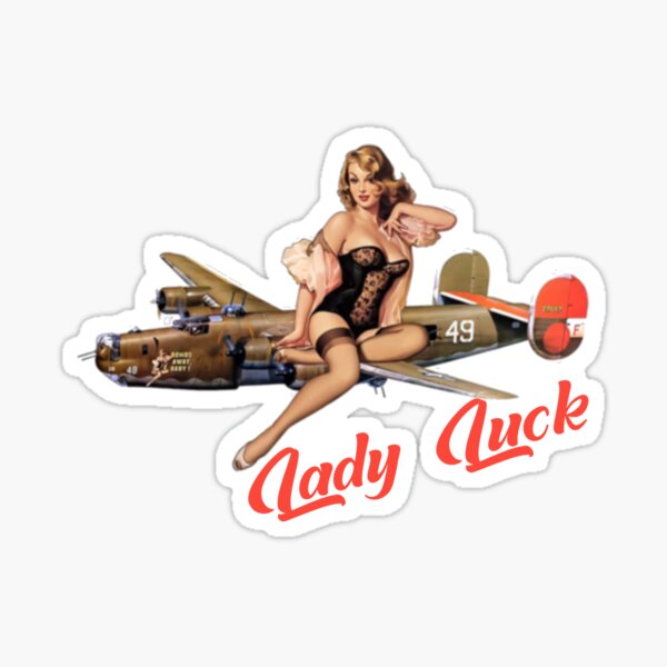 Lady Luck Pin Up Rockabilly design Sticker