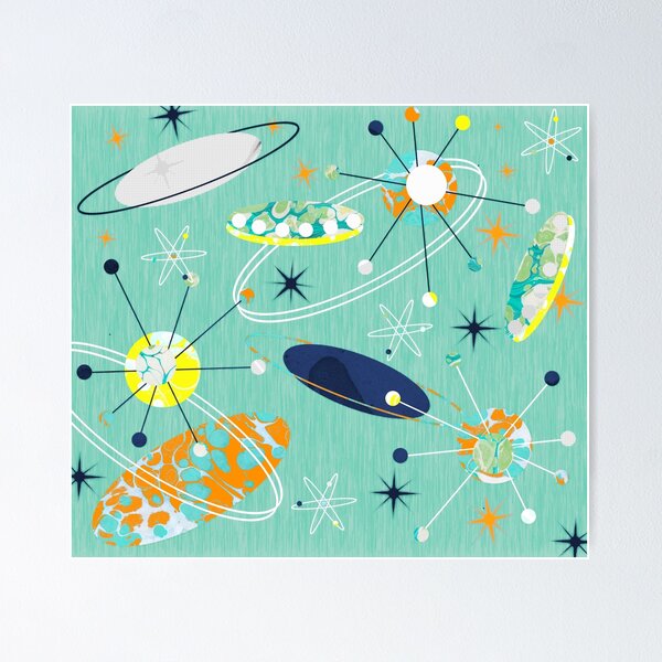 Item preview, Flying Saucers Very Retro Atomic Abstract designed and sold by MarbleCloud.