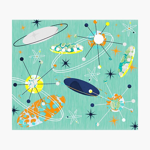 Item preview, Flying Saucers Very Retro Atomic Abstract designed and sold by MarbleCloud.
