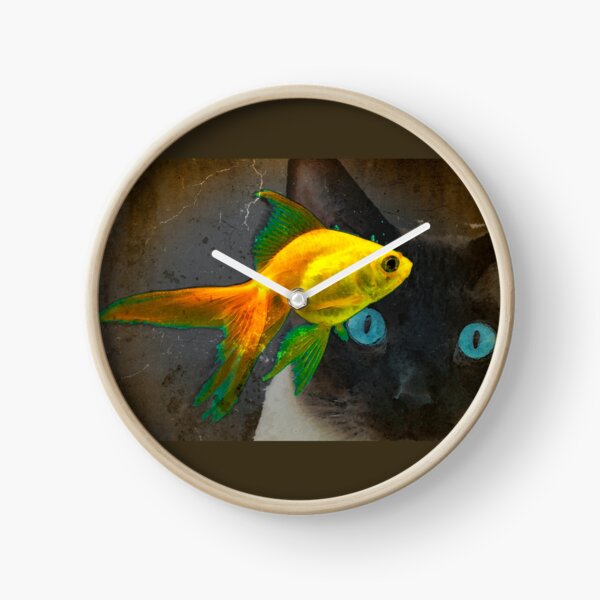 Item preview, Wishful Thinking - Cat and Goldfish Art by Sharon Cummings designed and sold by Sharon Cummings Art.