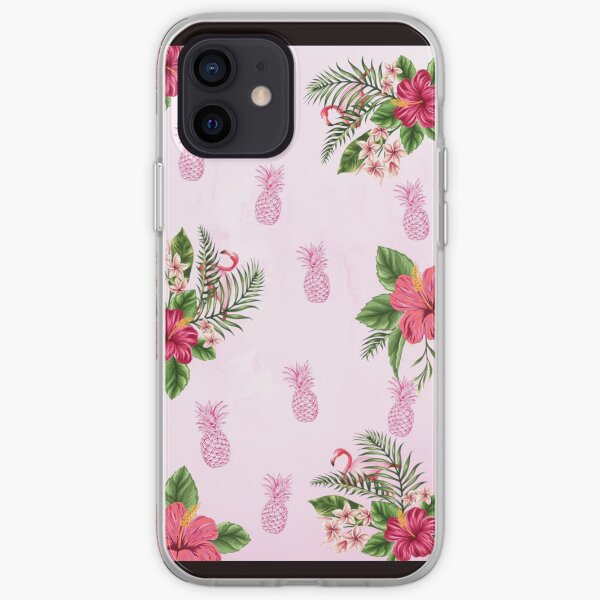 Tropical Pink Floral Print iPhone Soft Case