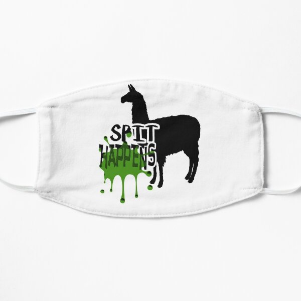 Spit Happens Llama Meme Flat Mask