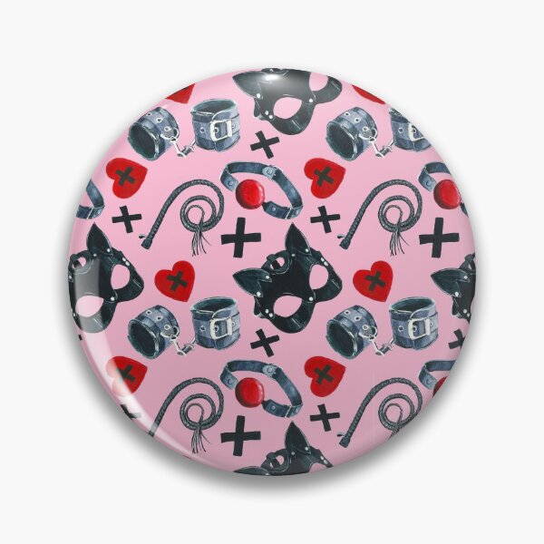 Item preview, Watercolor pattern with  depiction of subjects for sexual games, leather mask, handcuffs, whip designed and sold by Danysharipova.