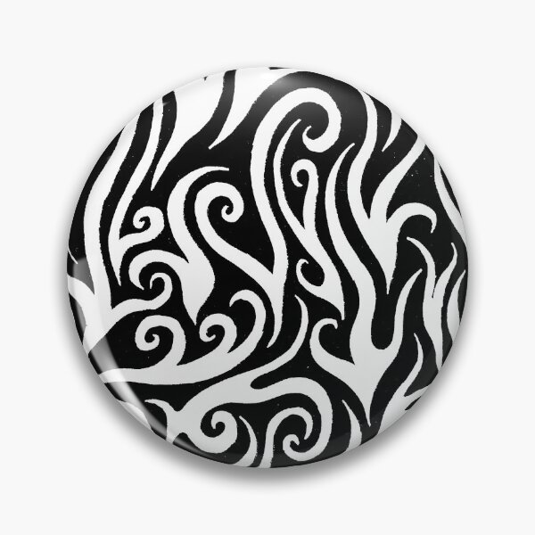 Item preview, loco en blanco y negro de alto contraste swirly trippy sesenta doodle art flame pattern designed and sold by Karen-Anne Geddes.