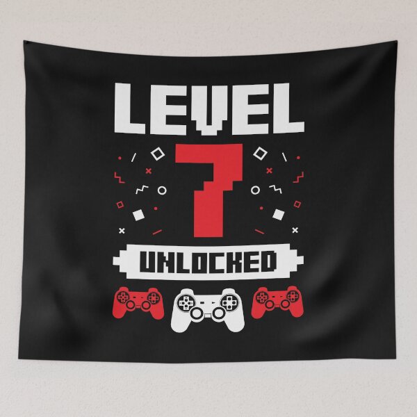 Item preview, Video Gaming Birthday 7 Year Old Gamer Gift Level 7 Unlocked designed and sold by EstelleStar.