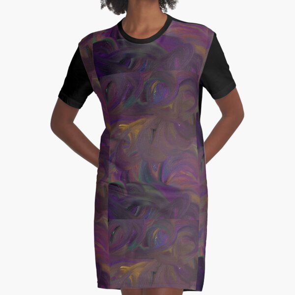 Shimmery Graphic T-Shirt Dress