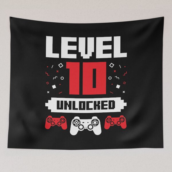 Item preview, Video Gaming Gamer 10th Birthday Present Gift Level Ten, 10, Unlocked designed and sold by EstelleStar.