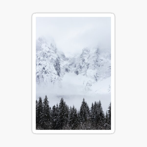 Snowy mountains and spruce forest Sticker