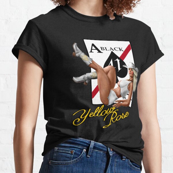 Yellow Rose - Aircraft Nose Art Pin-Up Girl Classic T-Shirt