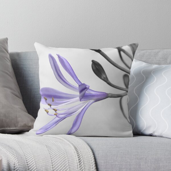 Purple Agapanthus Throw Pillow