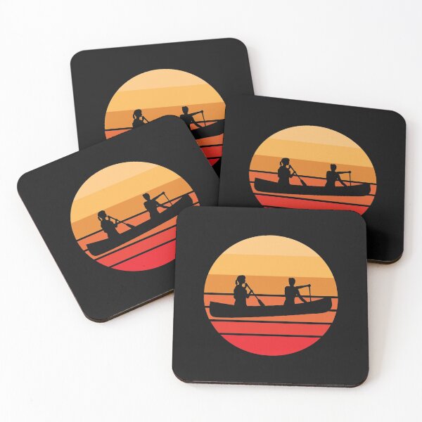 Item preview, Retro Orange Sunset Canoe Canoeing designed and sold by EstelleStar.