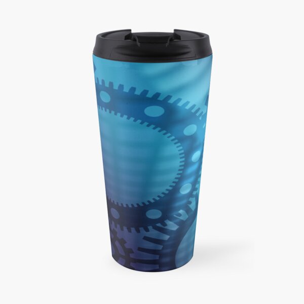 Blue Gears Design Travel Mug