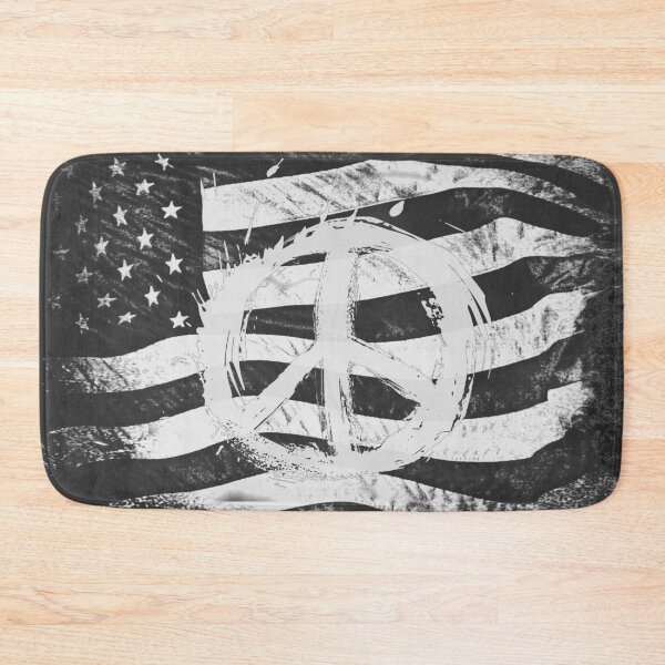 Item preview, Rustic Peace Sign on B&W US Flag Art Modern Cottage Chic Decor A045 designed and sold by byNicol.