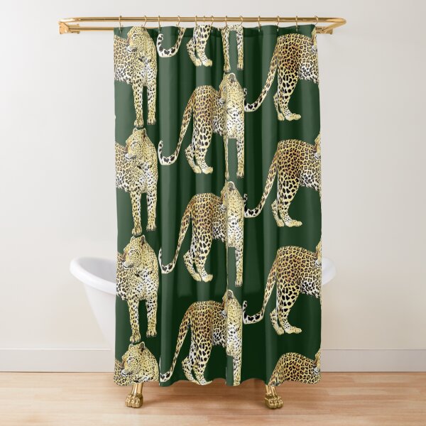 African Leopard dress Shower Curtain