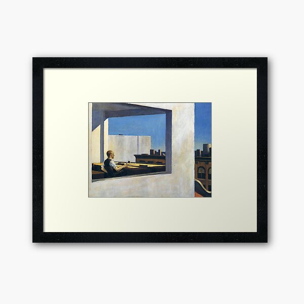 AMERICAN ARTIST. Edward Hopper. Office in a Small City. Framed Art Print
