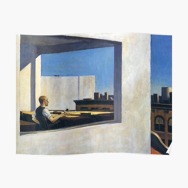 ARTISTA AMERICANO. Edward Hopper. Oficina en una ciudad pequeña. Póster
