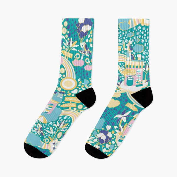 Item preview, The secret map of Unicorns Village I // turquoise background designed and sold by SelmaCardoso.