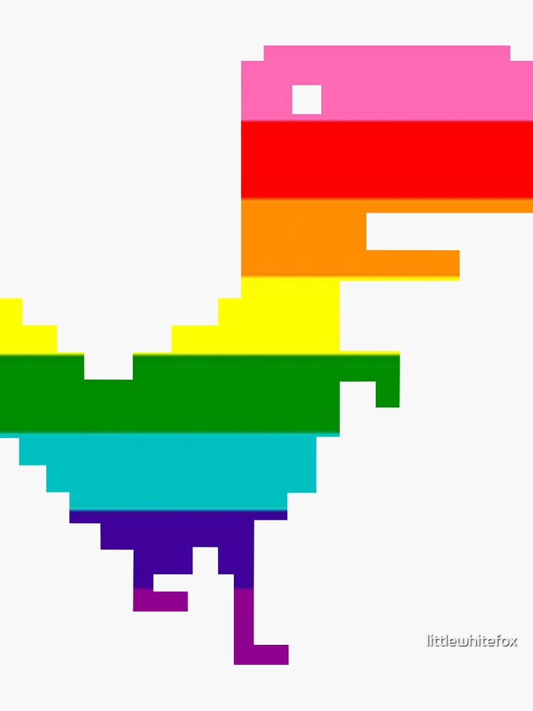 Google Chrome Dino T Rex LGBT Asexual Pride Flag Dinosaur Art