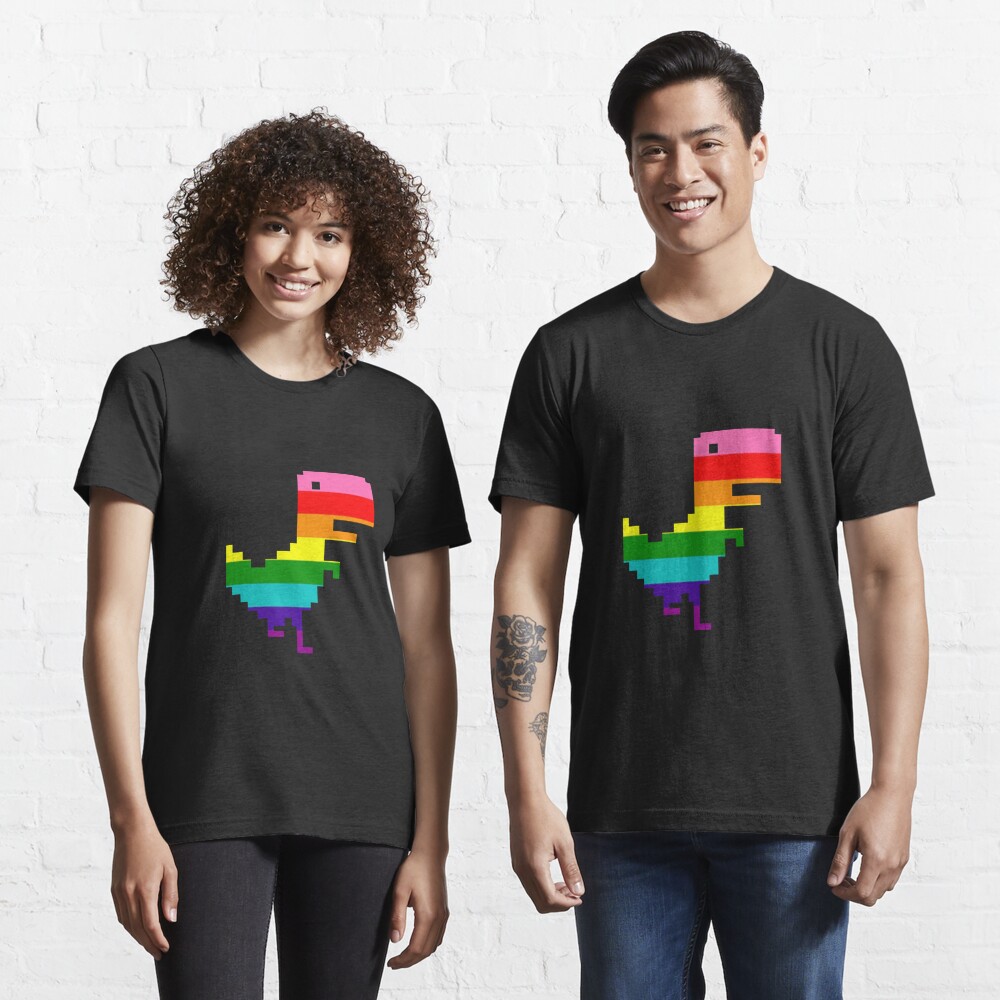 Google Chrome Dino T Rex LGBT Asexual Pride Flag Dinosaur Art