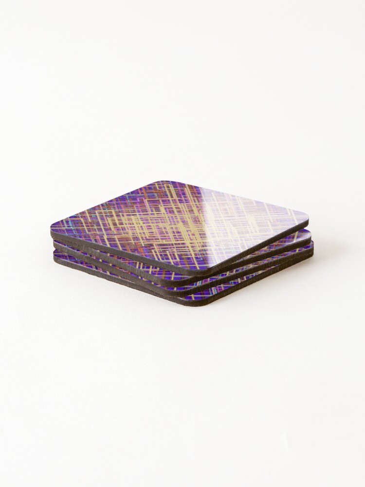 Thumbnail 4 of 5, Coasters (Set of 4), Abstract Diagonal Line Pattern designed and sold by lyle58.