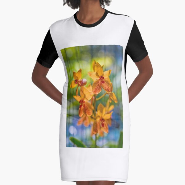 Orchidees flottantes Graphic T-Shirt Dress